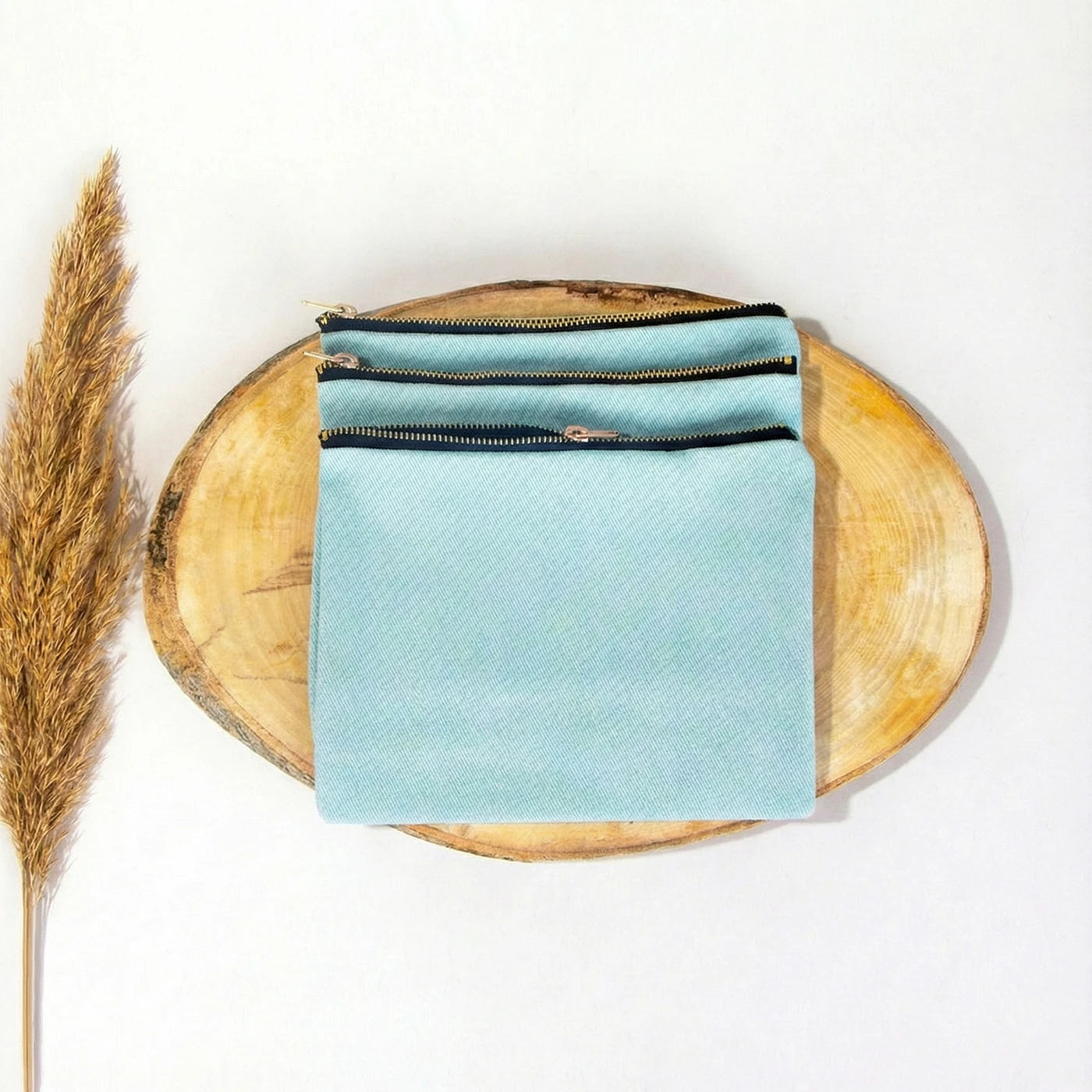 Star Clutch 21x15 Açık Mavi -Metal Fermuar