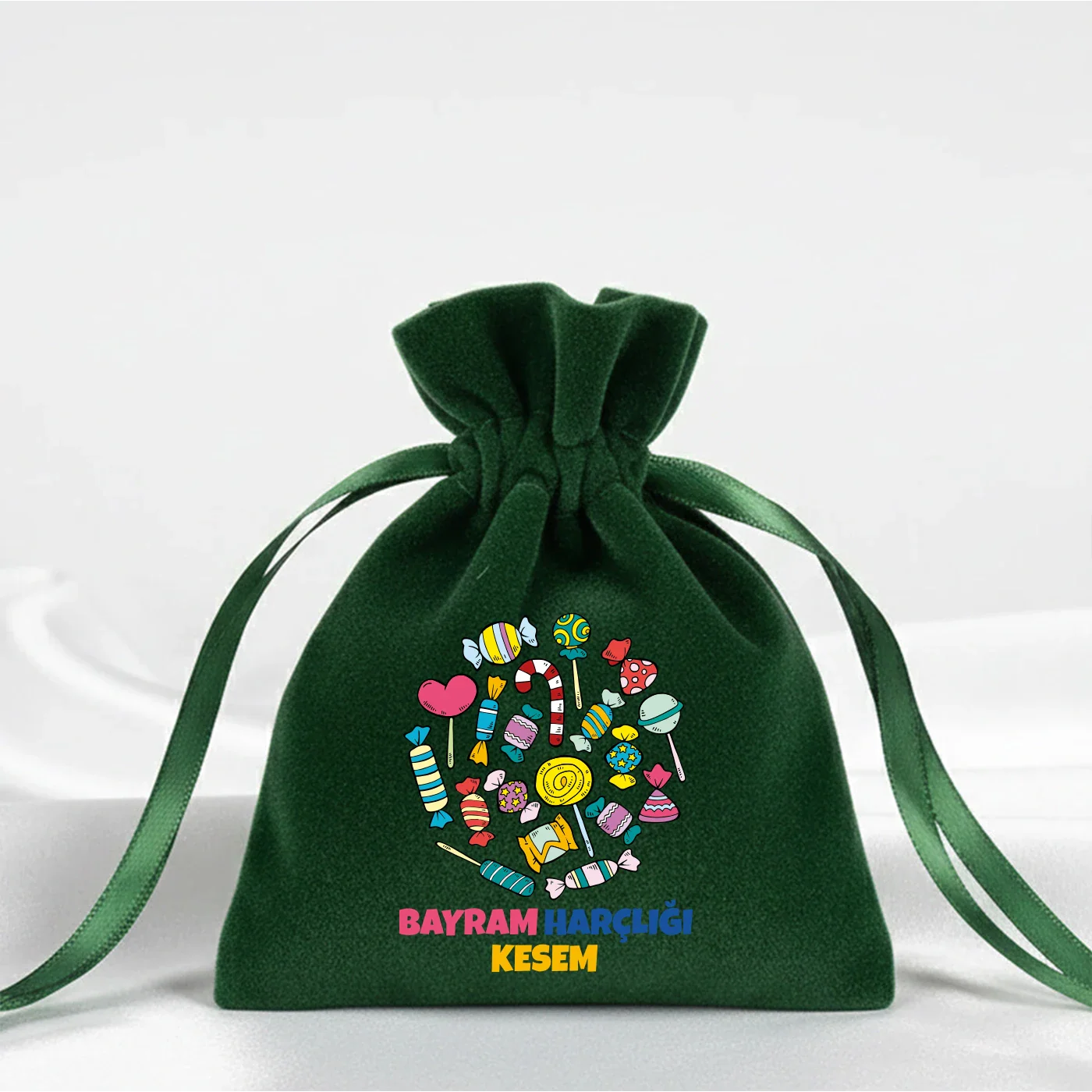 10x13 cm Kadife Gül Kese - Harçlık Kesesi