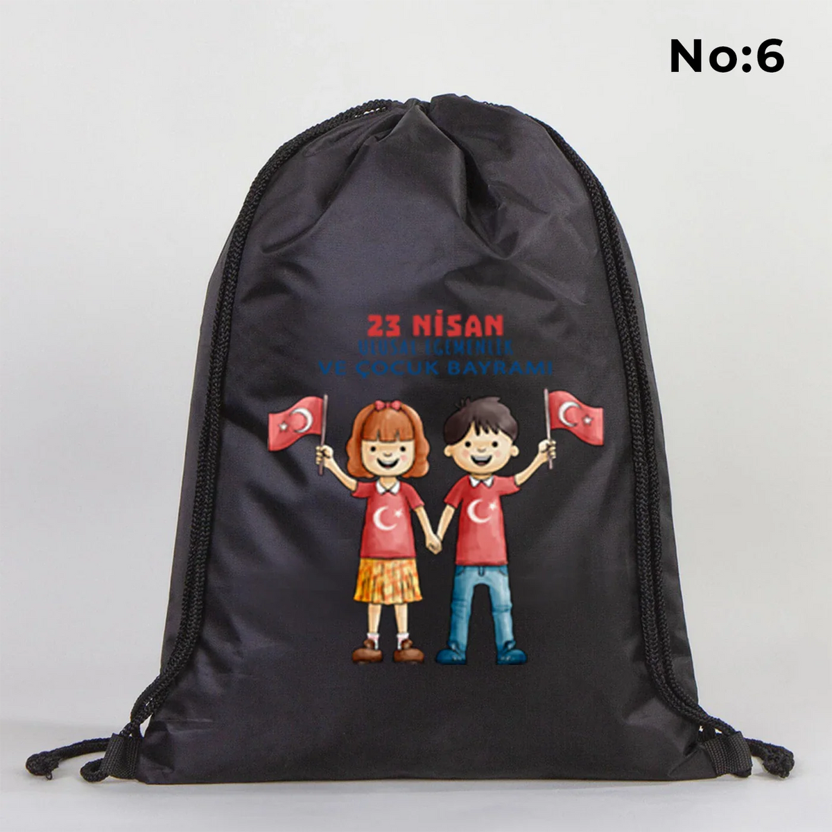 32x45 cm Siyah İmperteks Sırt Çantası - 23 Nisan Hediyesi - görsel 6