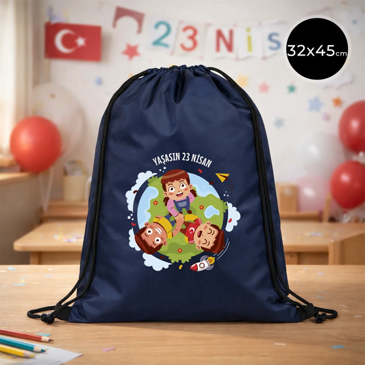 32x45 cm Lacivert İmperteks Sırt Çantası - 23 Nisan Hediyesi