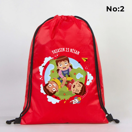32x45 cm Kırmızı İmperteks Sırt Çantası - 23 Nisan Hediyesi - detay görünüm
