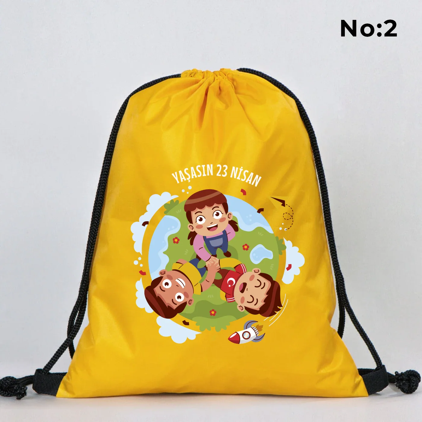 32x45 cm Sarı İmperteks Sırt Çantası - 23 Nisan Hediyesi - detay görünüm