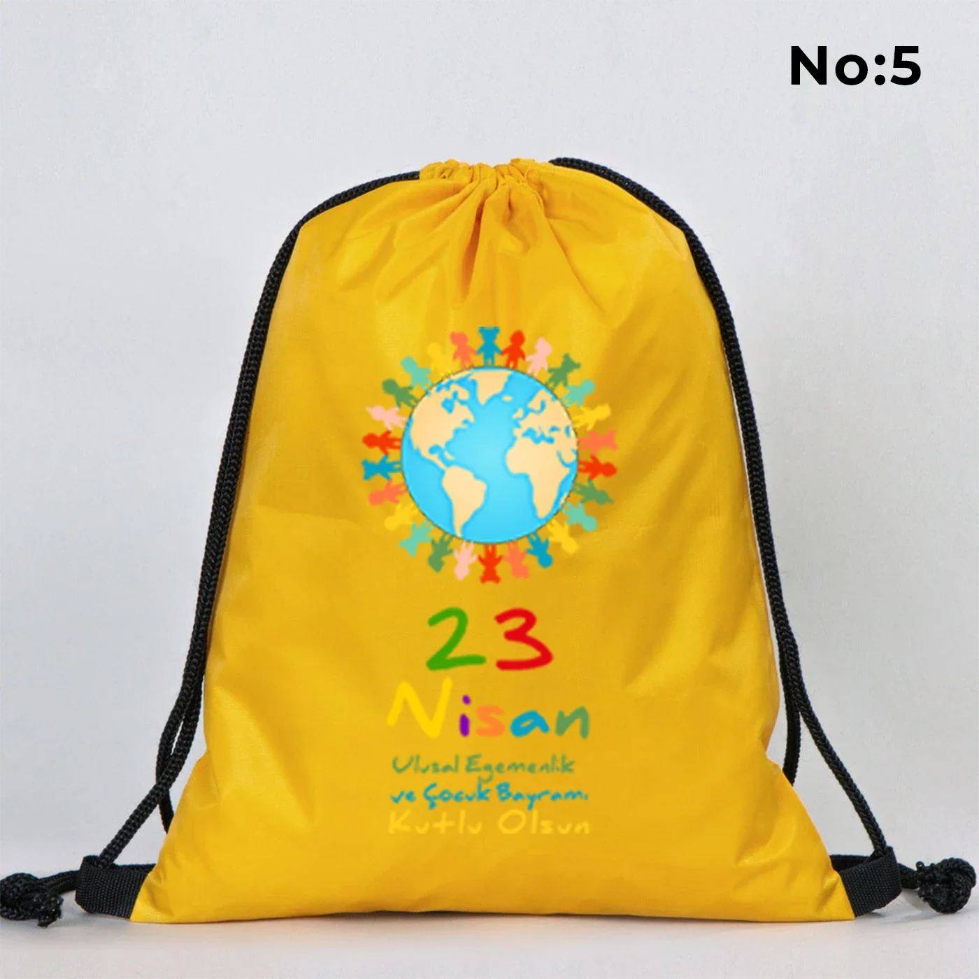 32x45 cm Sarı İmperteks Sırt Çantası - 23 Nisan Hediyesi - farklı açı
