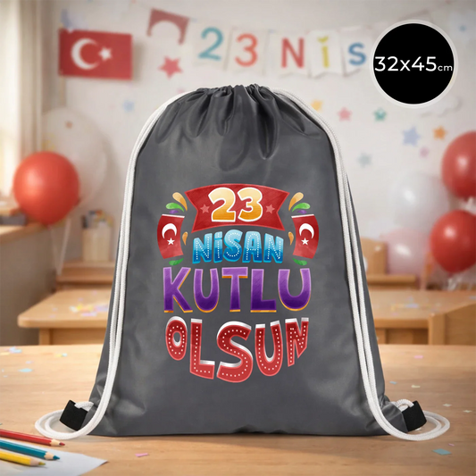 32x45 cm Antrasit İmperteks Sırt Çantası - 23 Nisan Hediyesi