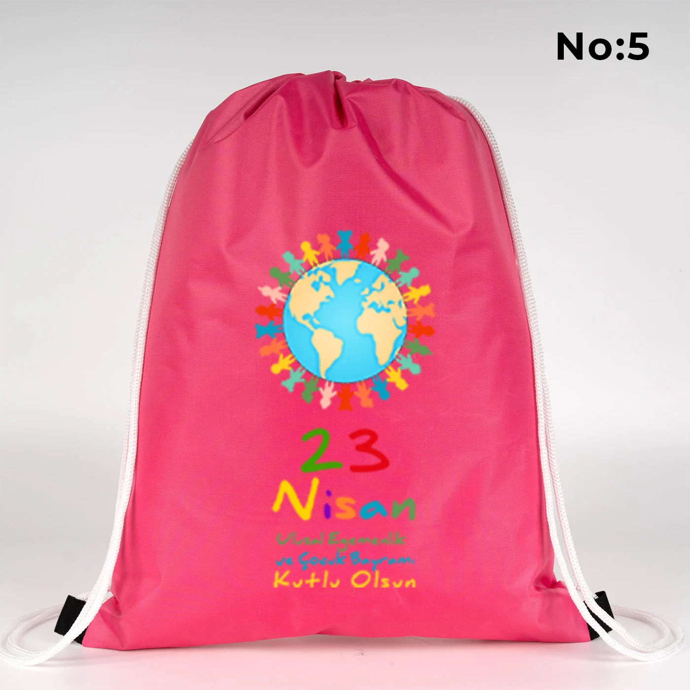 32x45 cm Fuşya İmperteks Sırt Çantası - 23 Nisan Hediyesi - farklı açı