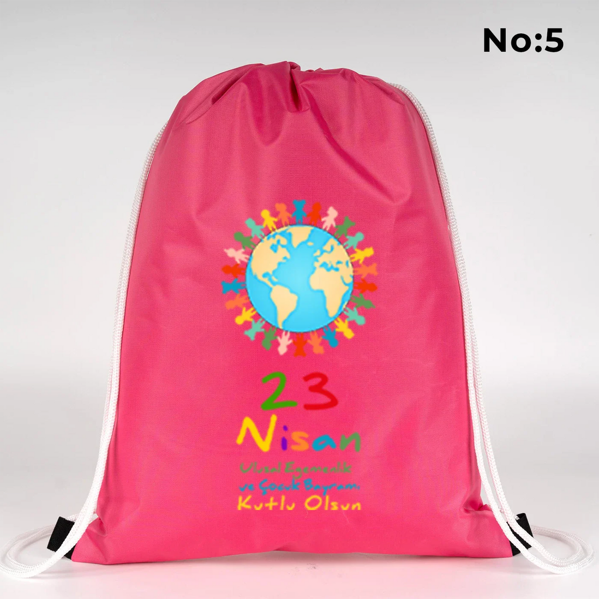 32x45 cm Fuşya İmperteks Sırt Çantası - 23 Nisan Hediyesi - farklı açı
