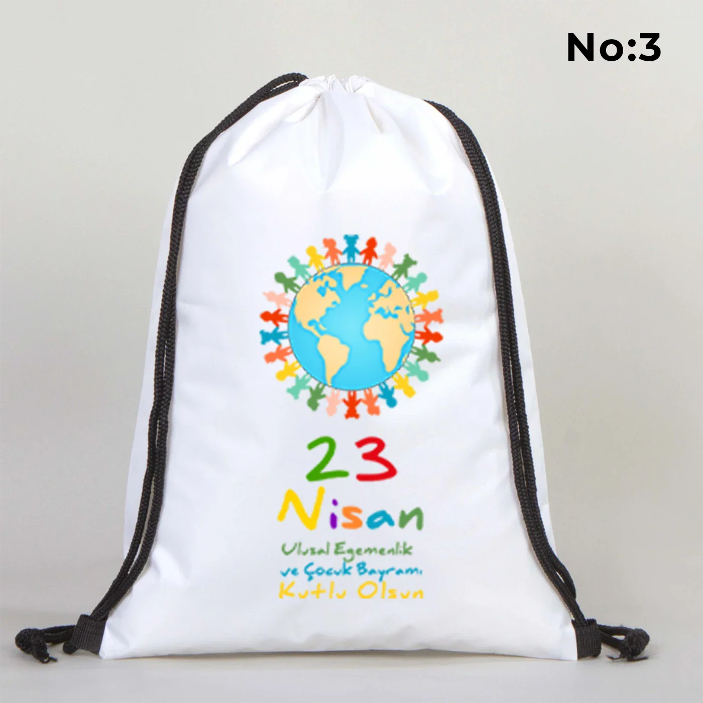 32x45 cm Beyaz İmperteks Sırt Çantası - 23 Nisan Hediyesi - yakın çekim