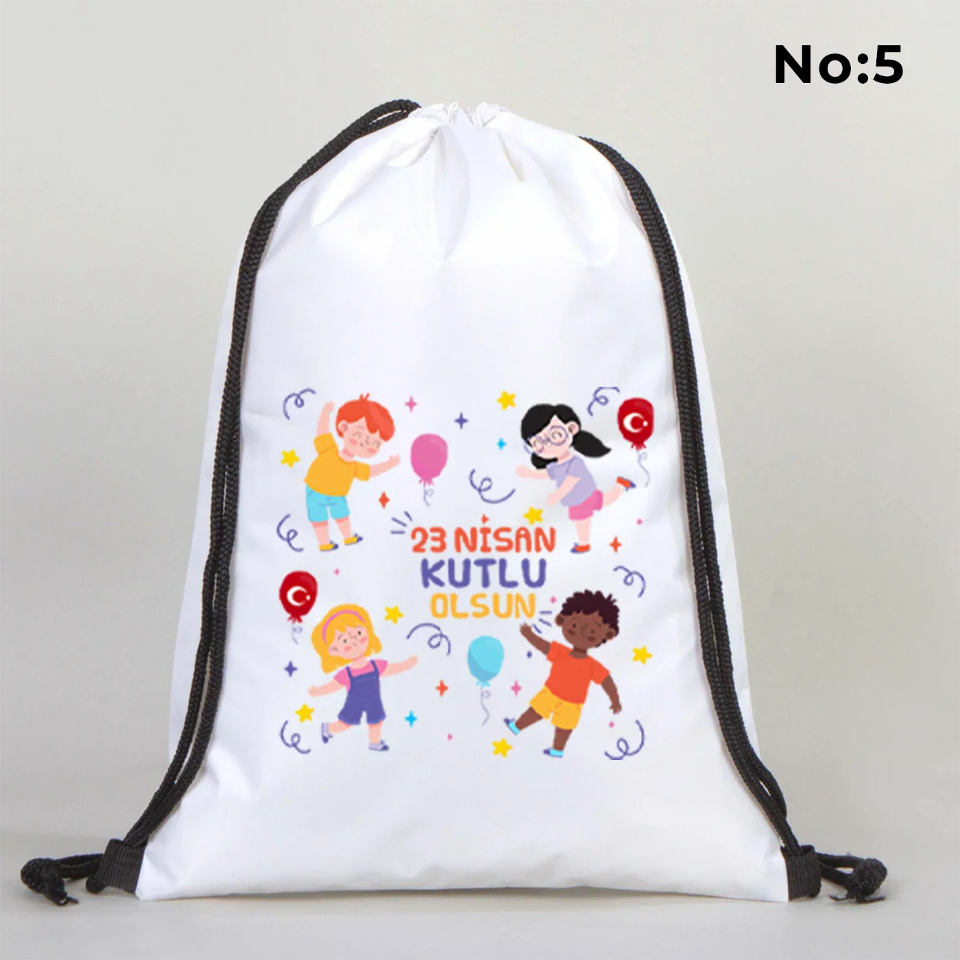 32x45 cm Beyaz İmperteks Sırt Çantası - 23 Nisan Hediyesi - farklı açı