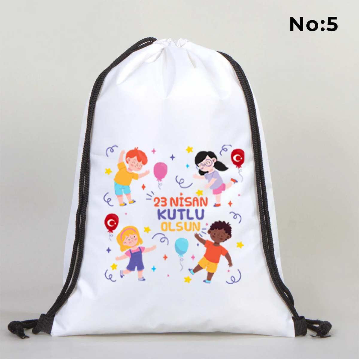 32x45 cm Beyaz İmperteks Sırt Çantası - 23 Nisan Hediyesi - farklı açı
