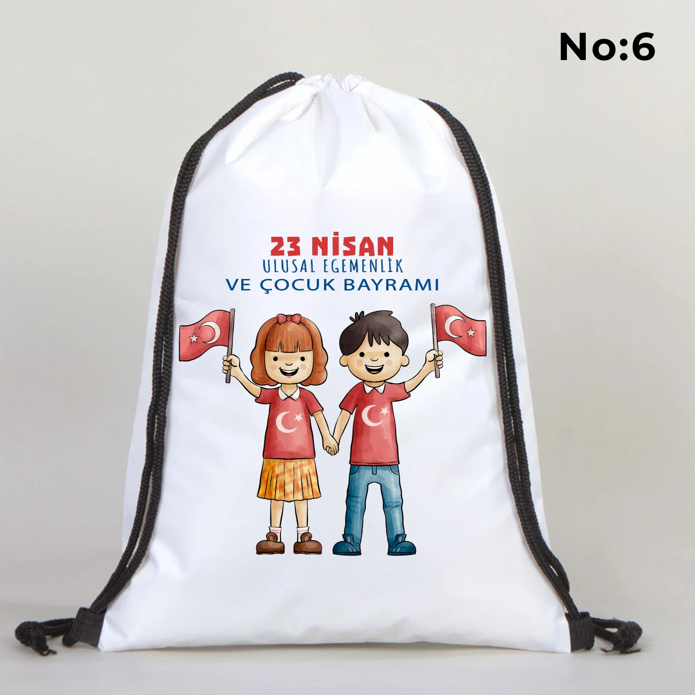 32x45 cm Beyaz İmperteks Sırt Çantası - 23 Nisan Hediyesi - görsel 6