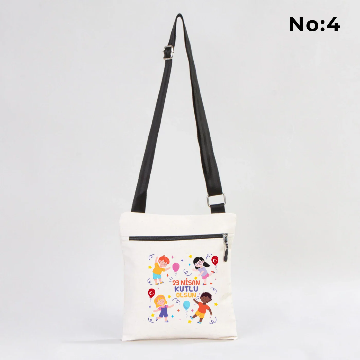 25x28 cm Baskılı Kanvas Fermuarlı Heybe Çanta - 23 Nisan Hediyesi - kullanım örneği