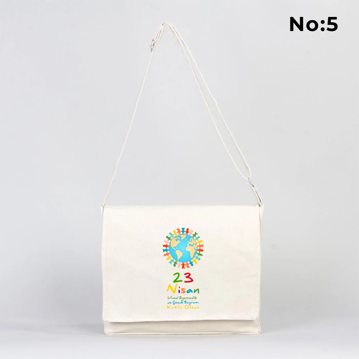 34x27x8 cm Kanvas Postacı Çantası - 23 Nisan Hediyesi - farklı açı