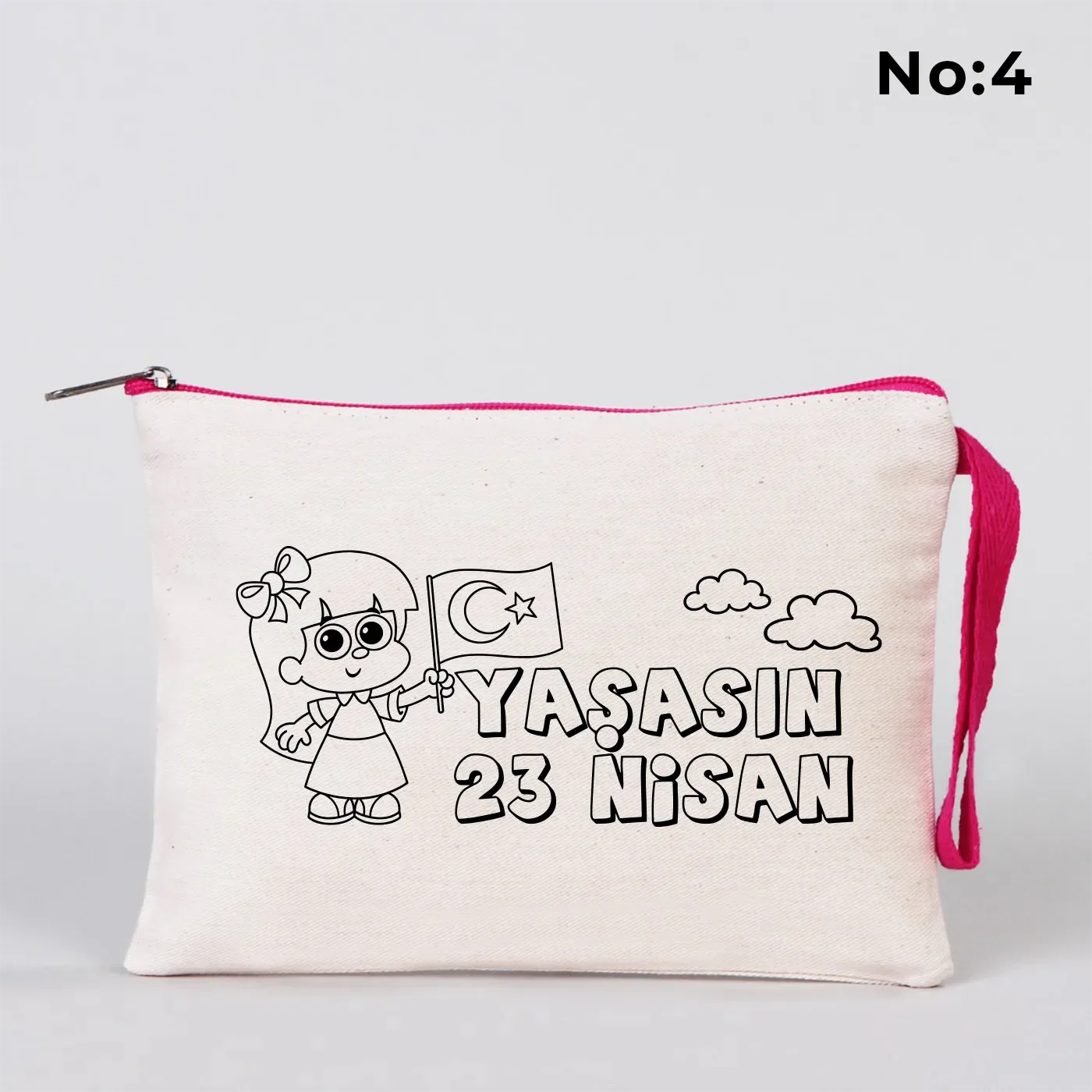 Boyanabilir 21x15 cm Fuşya Fermuarlı - 23 Nisan Hediyesi - kullanım örneği