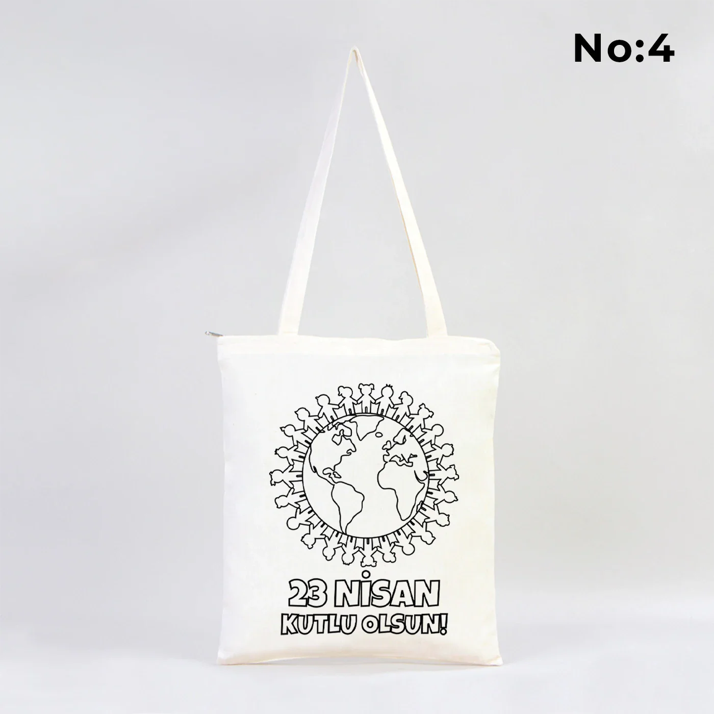 Boyanabilir 35x40 cm Ham Bez Fermuarlı Çanta - 23 Nisan Hediyesi - kullanım örneği