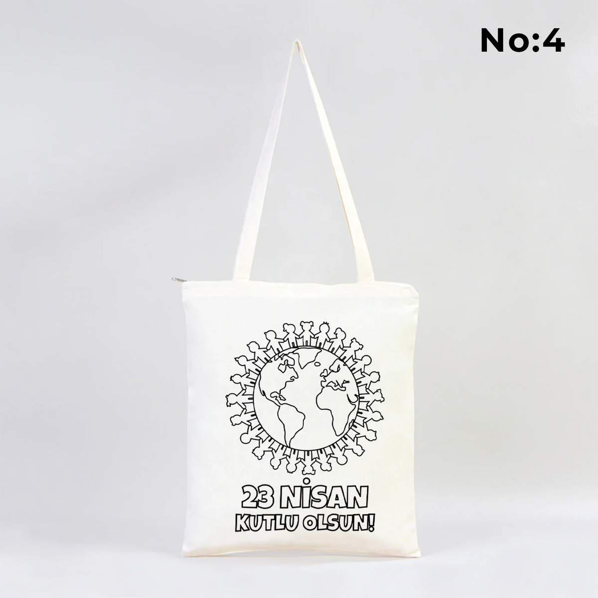 Boyanabilir 35x40 cm Ham Bez Fermuarlı Çanta - 23 Nisan Hediyesi - kullanım örneği