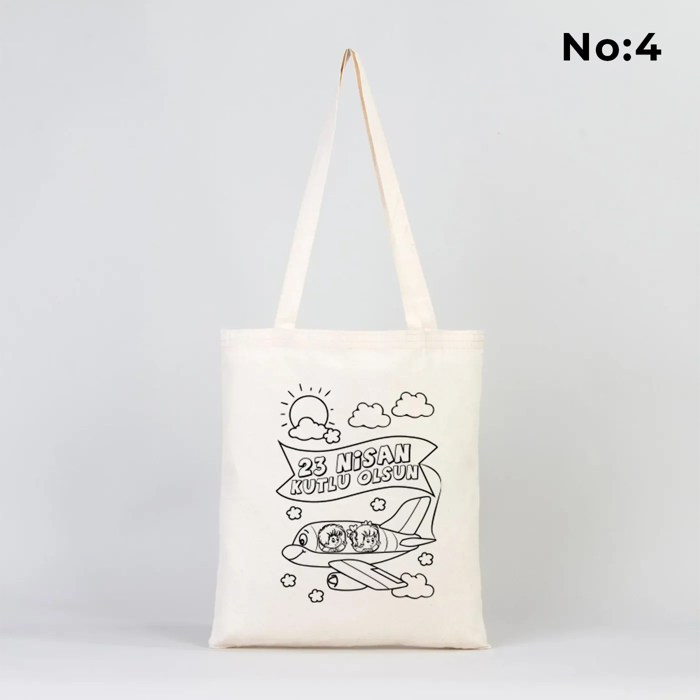 Boyanabilir 35x40 cm Ham Bez Çanta - 23 Nisan Hediyesi - kullanım örneği