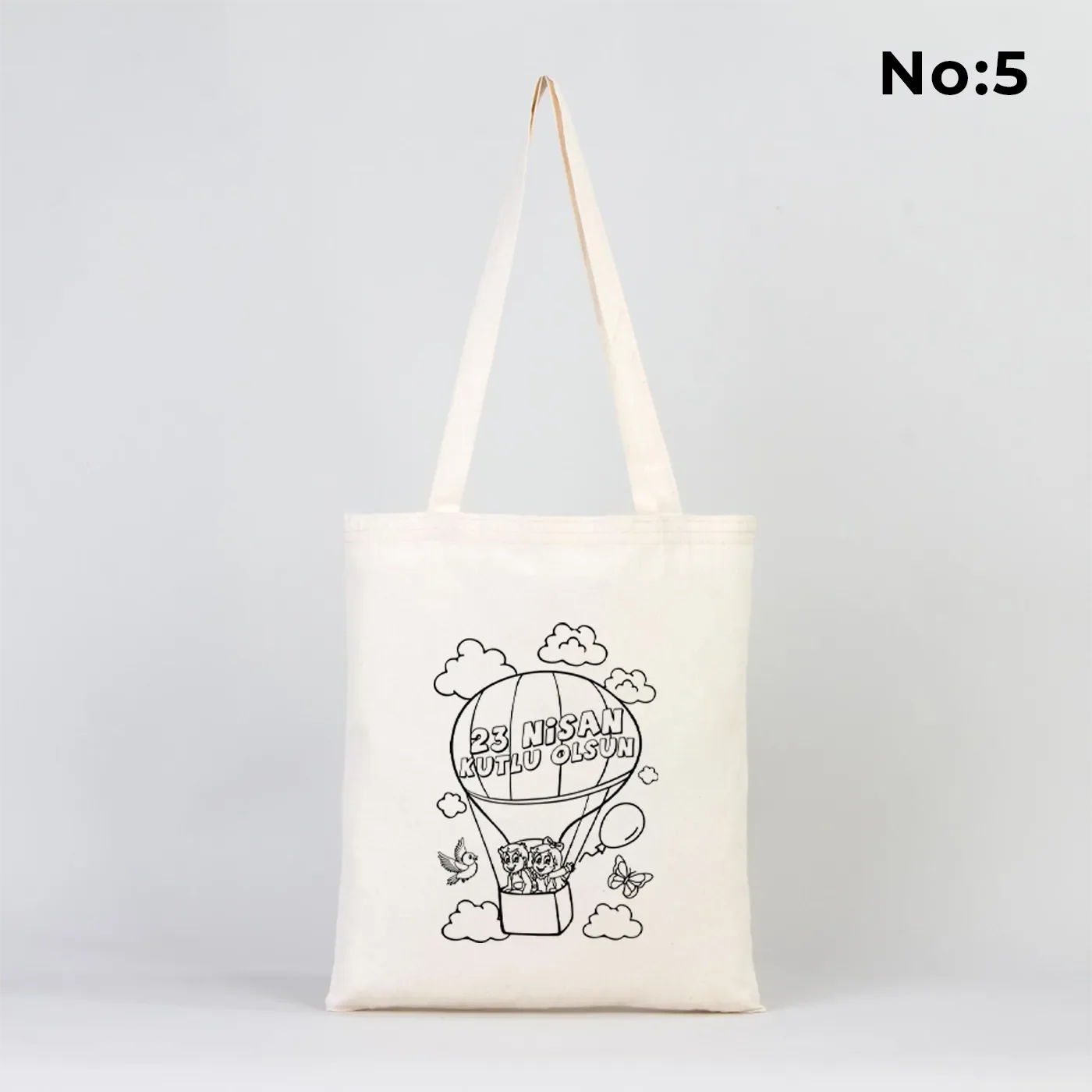 Boyanabilir 35x40 cm Ham Bez Çanta - 23 Nisan Hediyesi - farklı açı