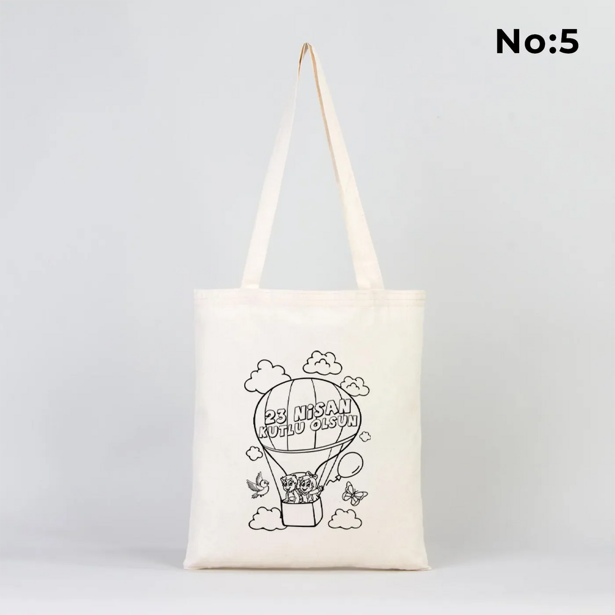 Boyanabilir 35x40 cm Ham Bez Çanta - 23 Nisan Hediyesi - farklı açı