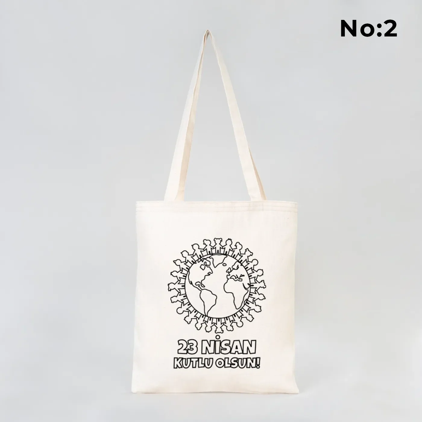 Boyanabilir 35x40 cm Gabardin Bez Çanta - 23 Nisan Hediyesi - detay görünüm