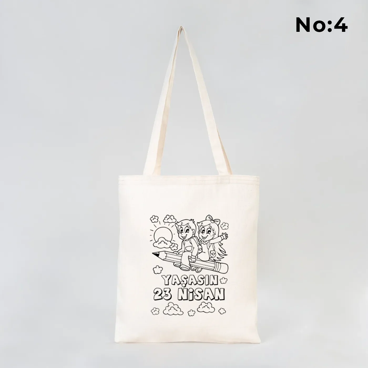 Boyanabilir 35x40 cm Gabardin Bez Çanta - 23 Nisan Hediyesi - kullanım örneği