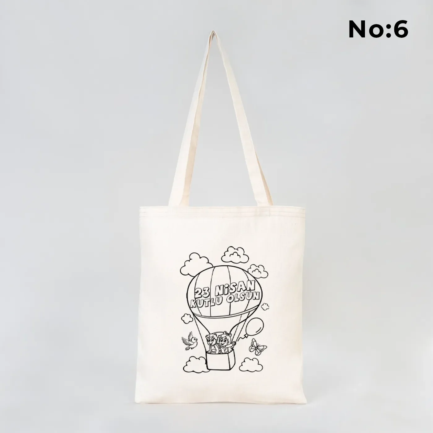 Boyanabilir 35x40 cm Gabardin Bez Çanta - 23 Nisan Hediyesi