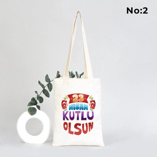 20x25 cm Ham Bez Kitap Çantası - 23 Nisan Hediyesi - detay görünüm