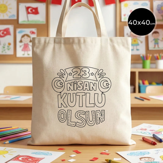 Boyanabilir 40x40 Ham Bez Model Günlük Hediyelik Kullanım - 23 Nisan Hediyesi
