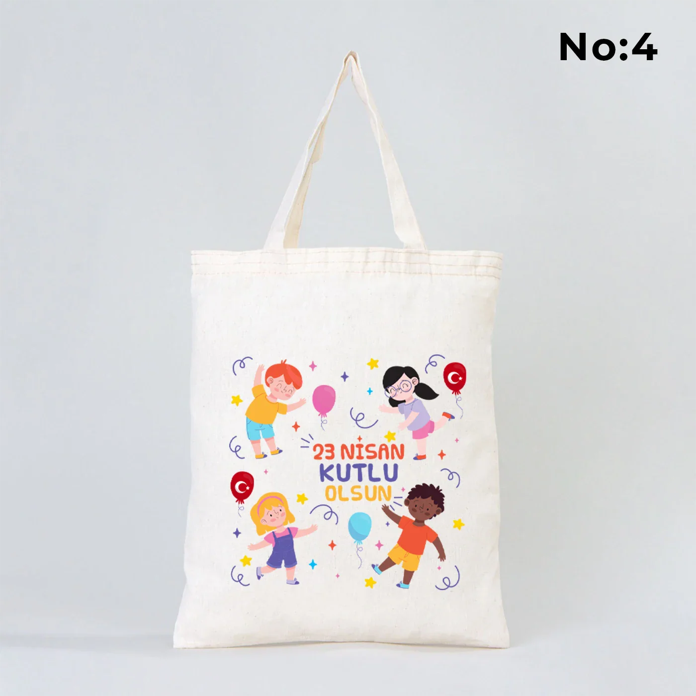 30x35 cm Ham Bez Çanta Kısa Kulp - 23 Nisan Hediyesi (Okul-Sınıf Baskılı) - kullanım örneği