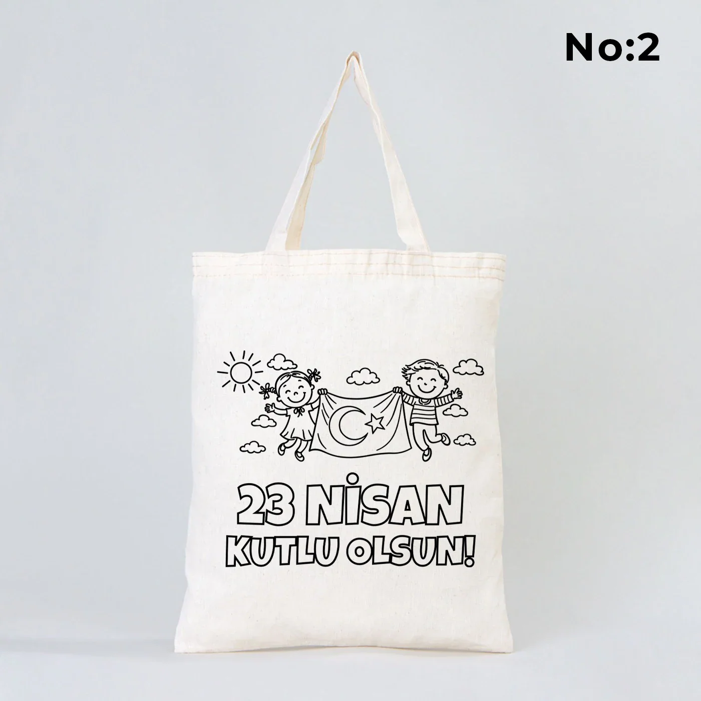 Boyanabilir 30x35 cm Ham Bez Çanta Kısa Kulp - 23 Nisan Hediyesi - detay görünüm