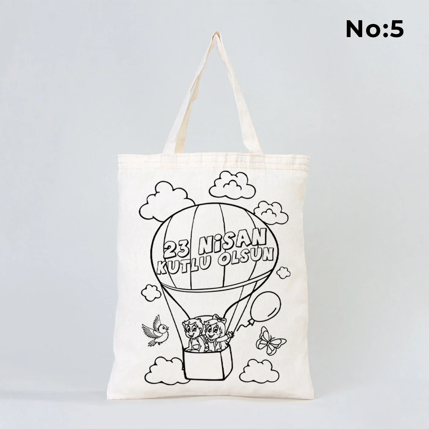 Boyanabilir 30x35 cm Ham Bez Çanta Kısa Kulp - 23 Nisan Hediyesi - farklı açı
