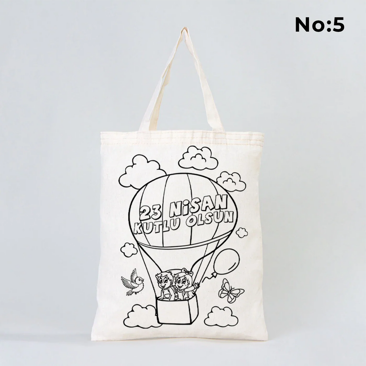 Boyanabilir 30x35 cm Ham Bez Çanta Kısa Kulp - 23 Nisan Hediyesi - farklı açı