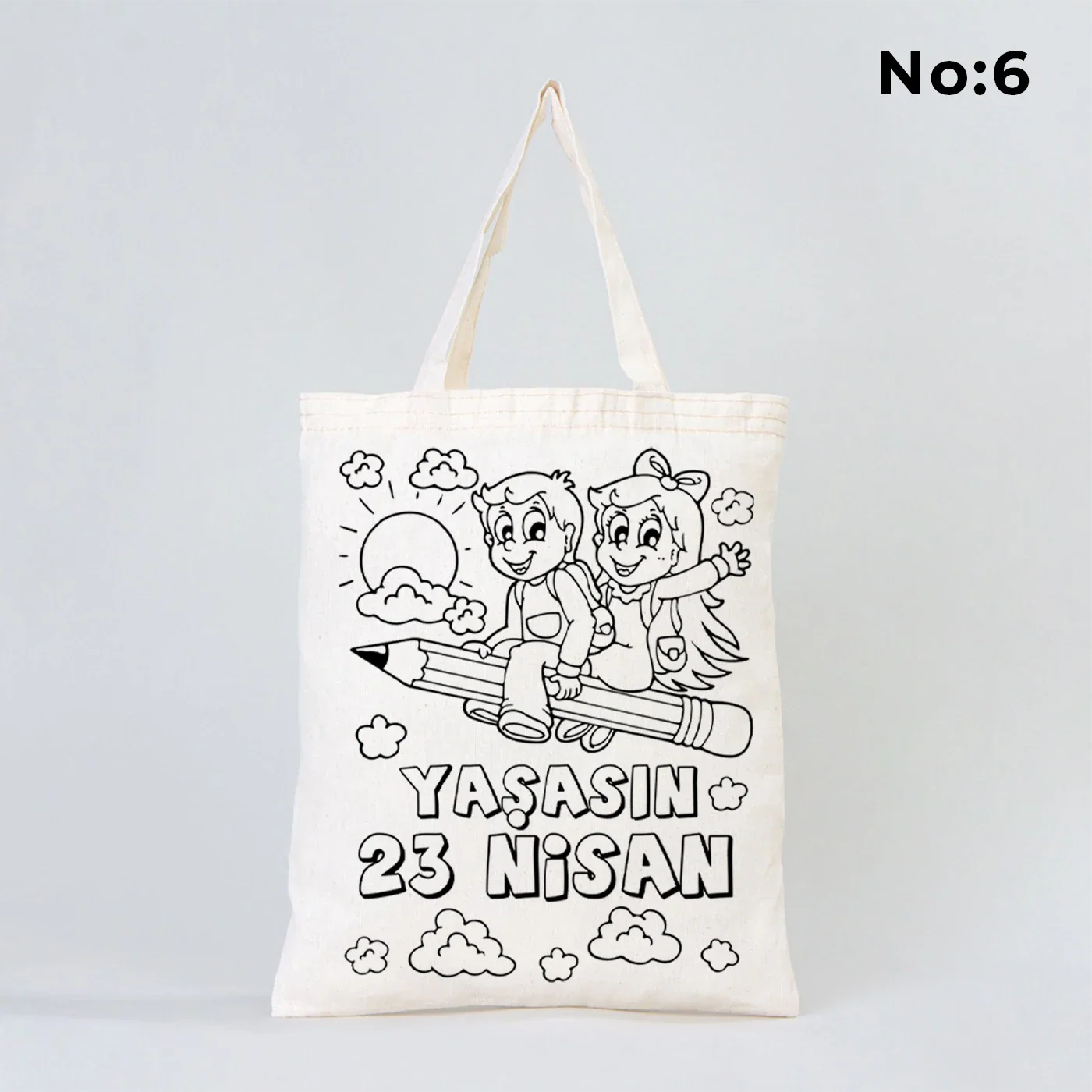Boyanabilir 30x35 cm Ham Bez Çanta Kısa Kulp - 23 Nisan Hediyesi - görsel 6