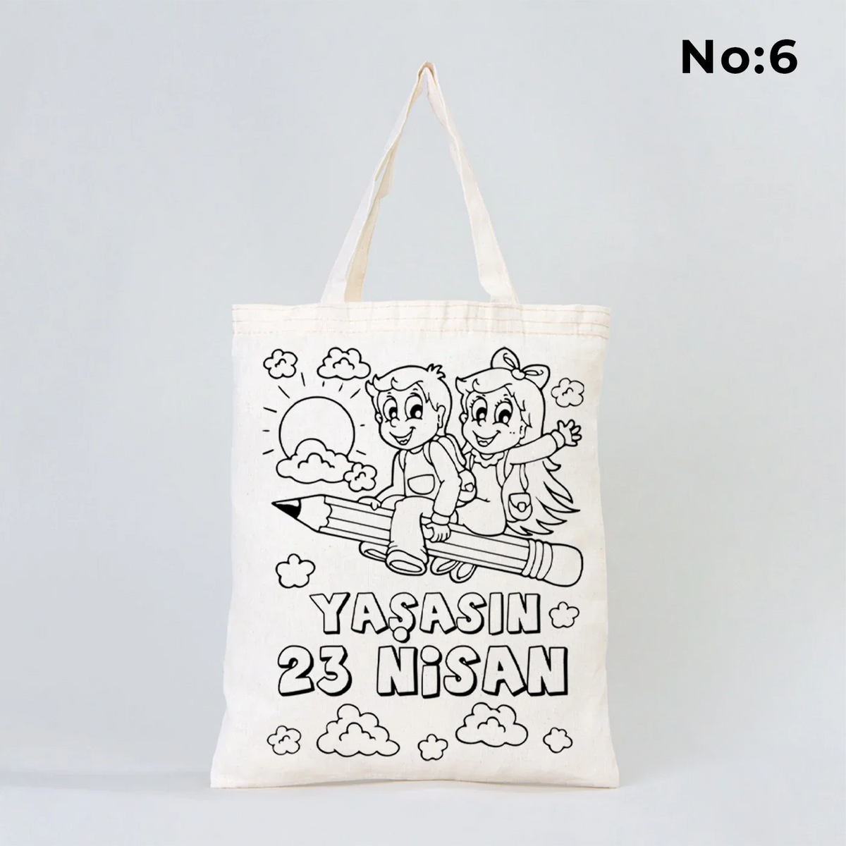 Boyanabilir 30x35 cm Ham Bez Çanta Kısa Kulp - 23 Nisan Hediyesi - görsel 6