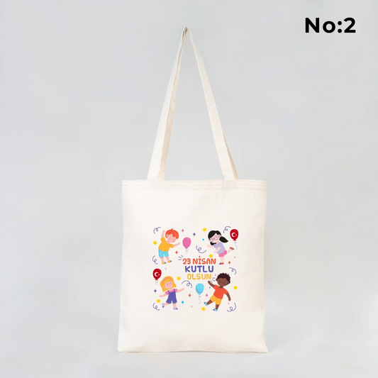 35x40 cm Gabardin Bez Çanta - 23 Nisan Hediyesi (Okul-Sınıf Baskılı) - detay görünüm