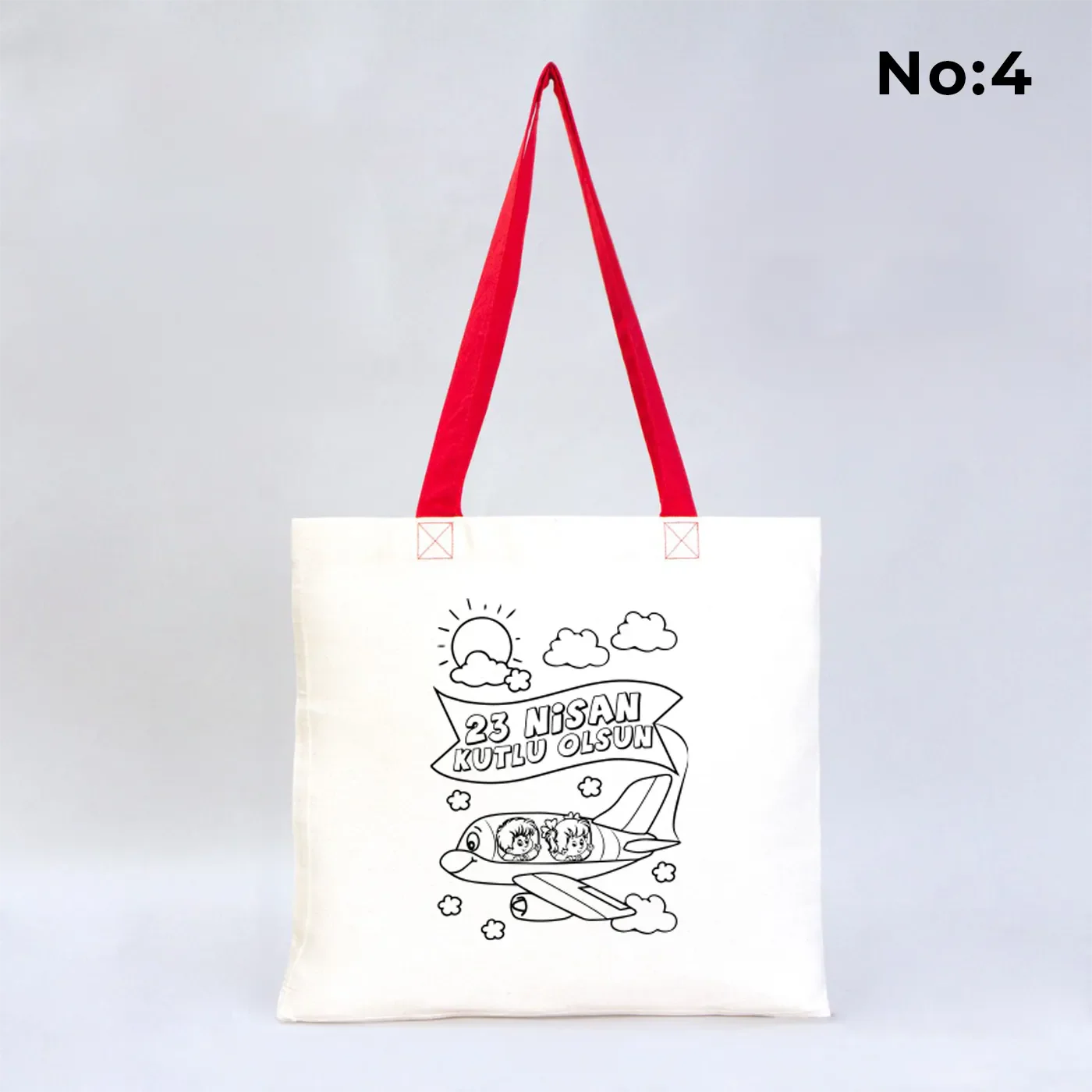 Boyanabilir 40x35 cm Gabardin Kırmızı Kulp Çanta - 23 Nisan Hediyesi - kullanım örneği