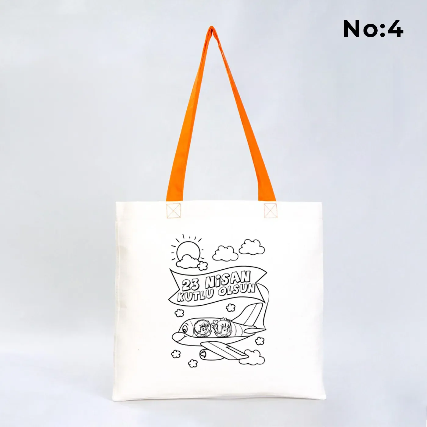 Boyanabilir 40x35 cm Gabardin Turuncu Kulp Çanta - 23 Nisan Hediyesi - kullanım örneği