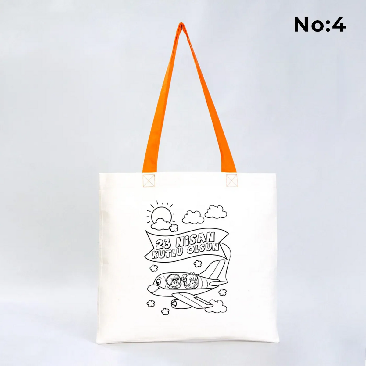 Boyanabilir 40x35 cm Gabardin Turuncu Kulp Çanta - 23 Nisan Hediyesi - kullanım örneği