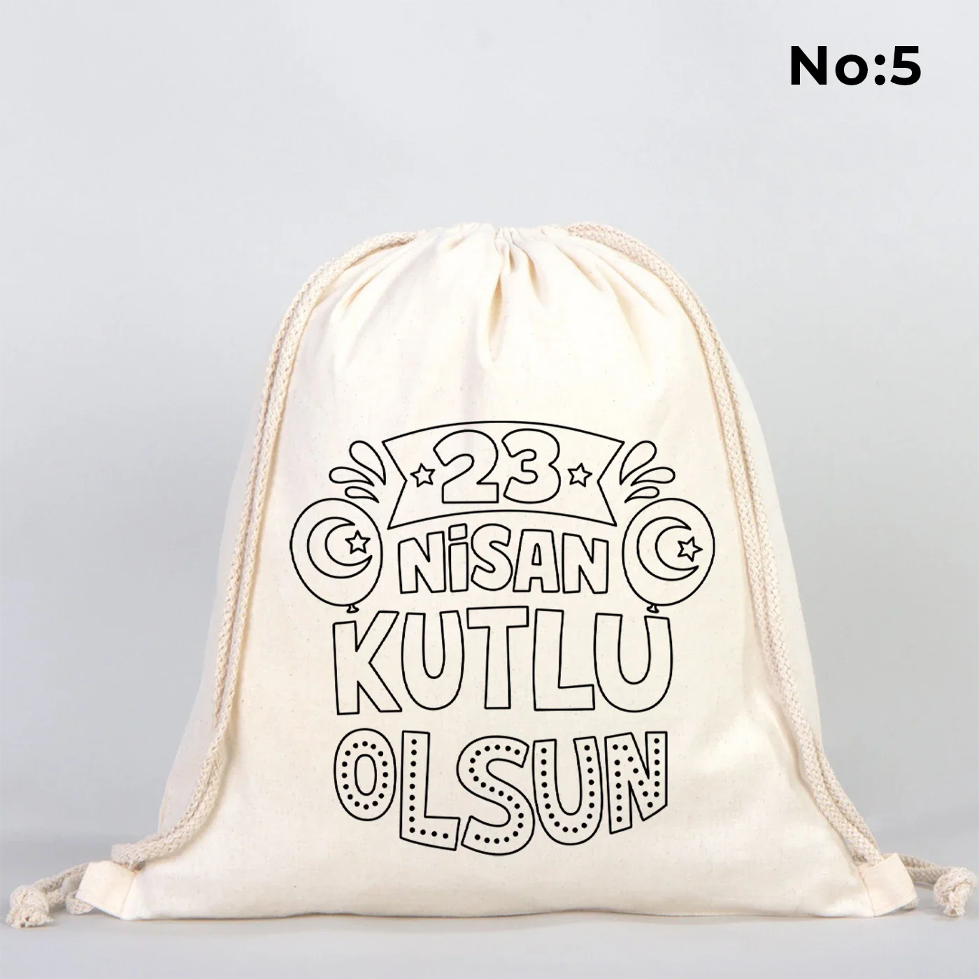 Boyanabilir 35×40 cm Renkli Boyama Omuz Çantası – 23 Nisan Hediyesi - farklı açı