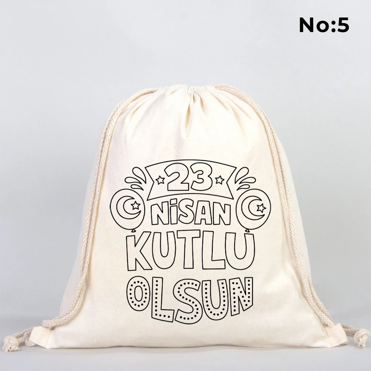 Boyanabilir 35×40 cm Renkli Boyama Omuz Çantası – 23 Nisan Hediyesi - farklı açı