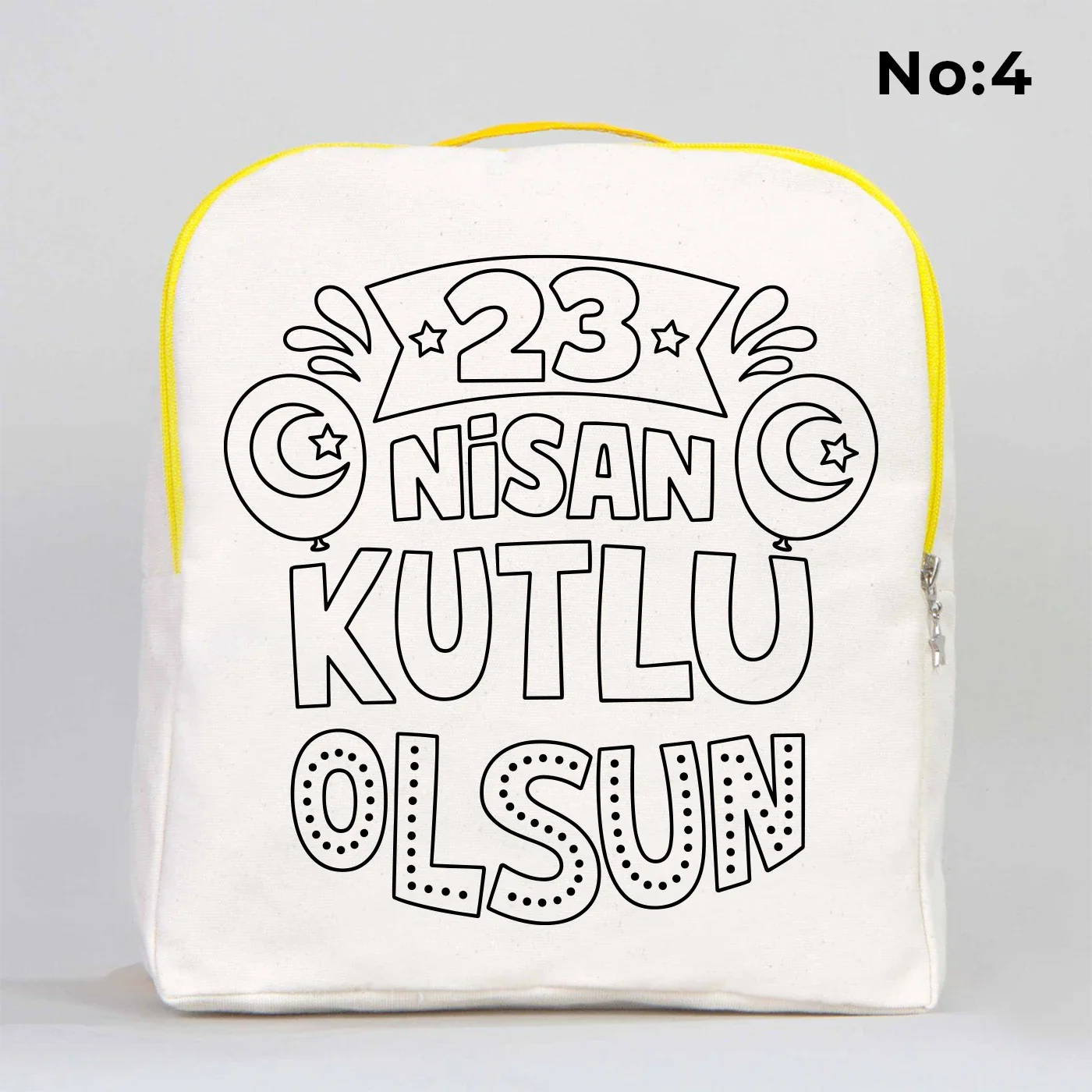 Boyanabilir 25x32x10 cm Sarı Renk VIP Kanvas Sırt Modeli - 23 Nisan Hediyesi - kullanım örneği