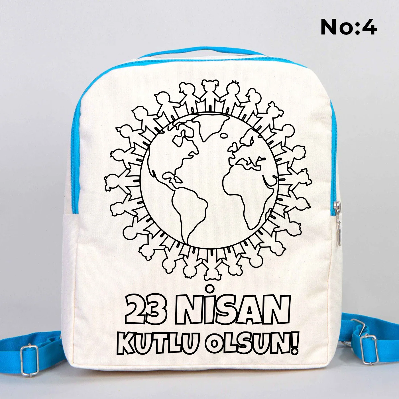 Boyanabilir 25x32x10 cm Turkuaz Renk VIP Kanvas Sırt Modeli - 23 Nisan Hediyesi - kullanım örneği