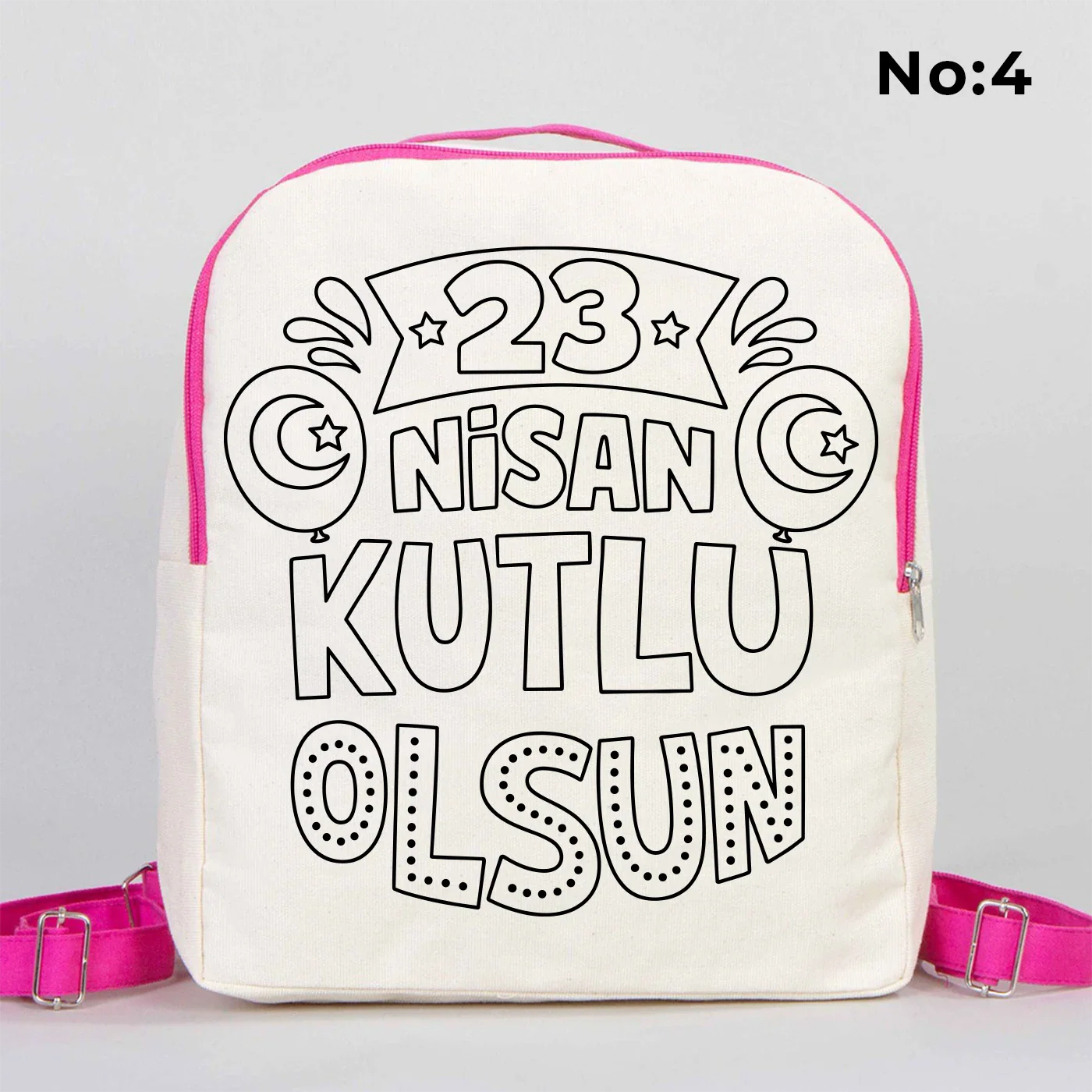 Boyanabilir 25x32x10 cm Fuşya Renk VIP Kanvas Sırt Modeli - 23 Nisan Hediyesi - kullanım örneği