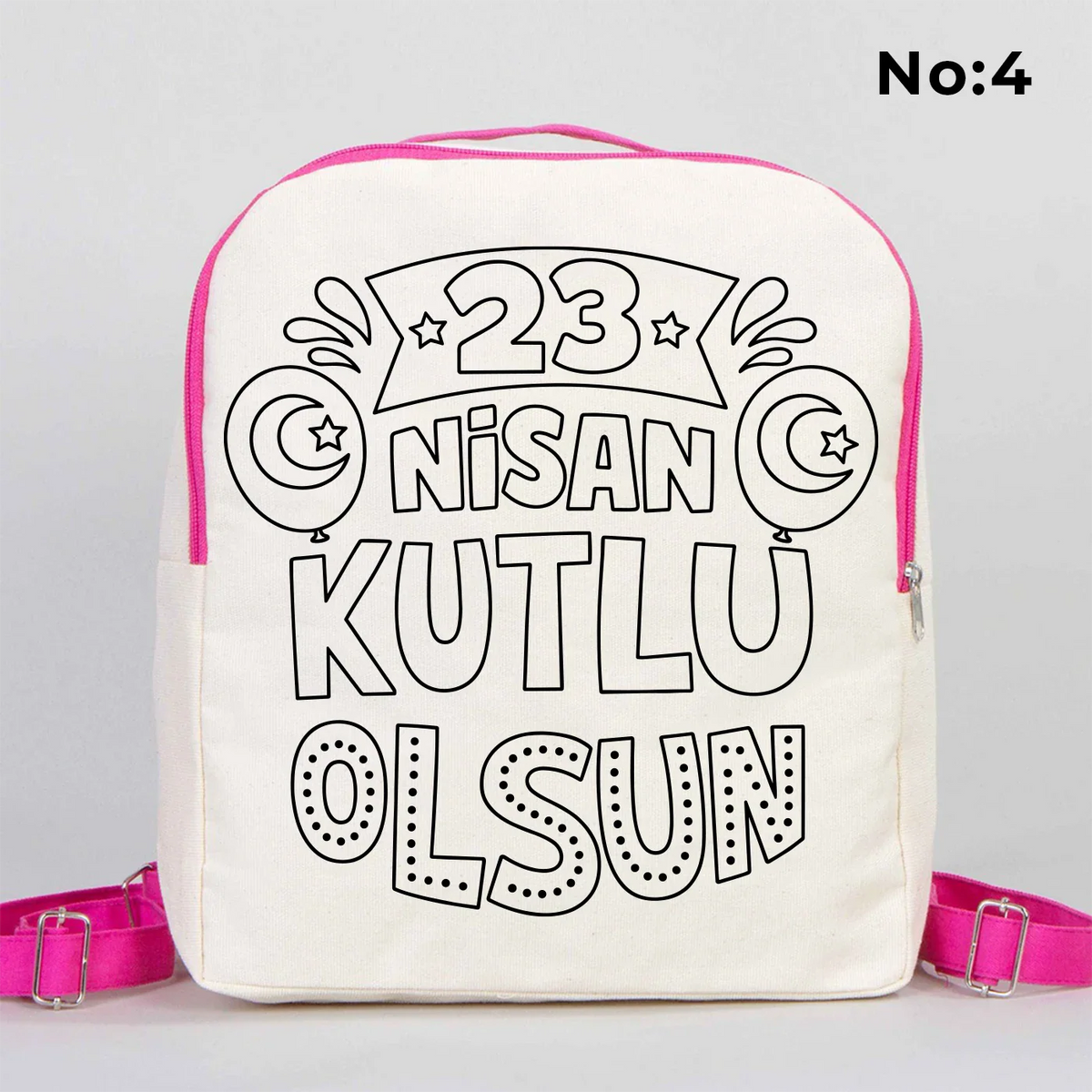 Boyanabilir 25x32x10 cm Fuşya Renk VIP Kanvas Sırt Modeli - 23 Nisan Hediyesi - kullanım örneği