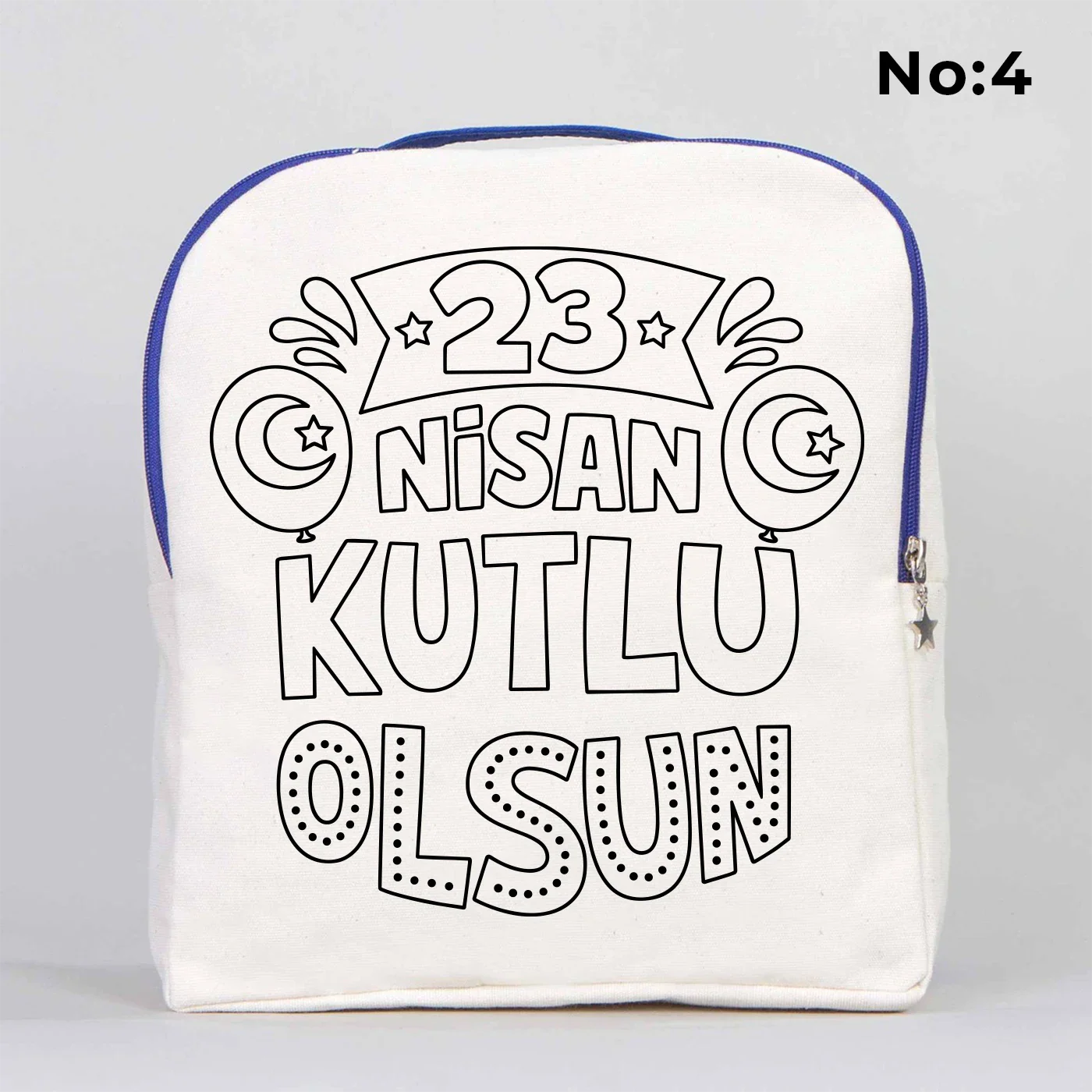 Boyanabilir 25x32x10 cm Saks Mavi Renk VIP Kanvas Sırt Modeli - 23 Nisan Hedi... - kullanım örneği