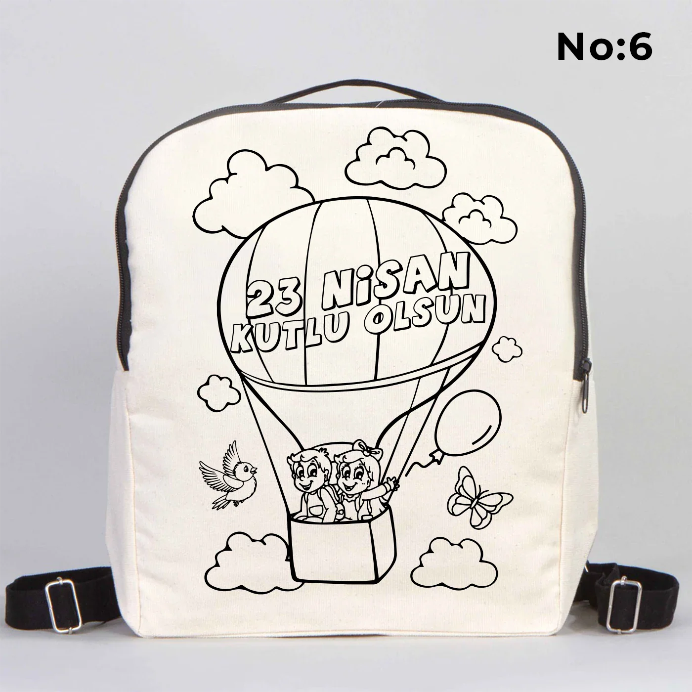 Boyanabilir 25x32x10 cm Siyah Renk VIP Kanvas Sırt Modeli - 23 Nisan Hediyesi - görsel 6