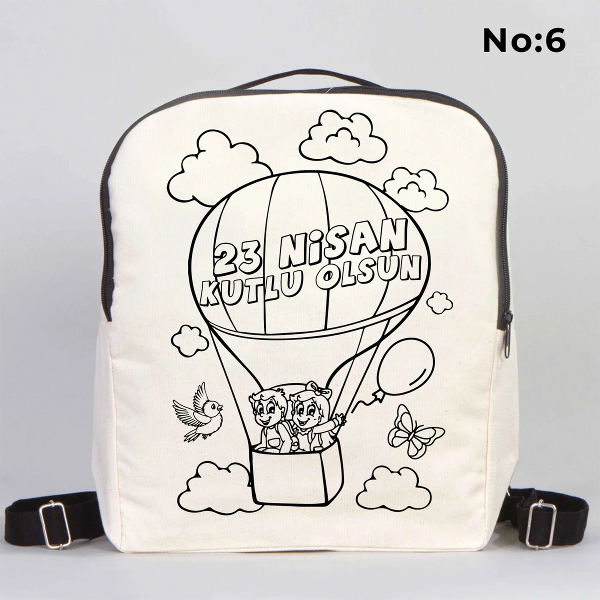 Boyanabilir 25x32x10 cm Siyah Renk VIP Kanvas Sırt Modeli - 23 Nisan Hediyesi - görsel 6