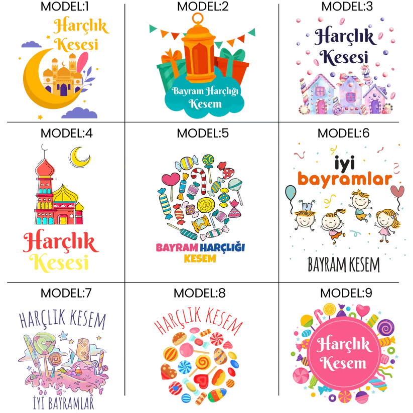 10x13 cm Kırmızı Kadife Gül Kese - Bayram Harçlık Kesesi