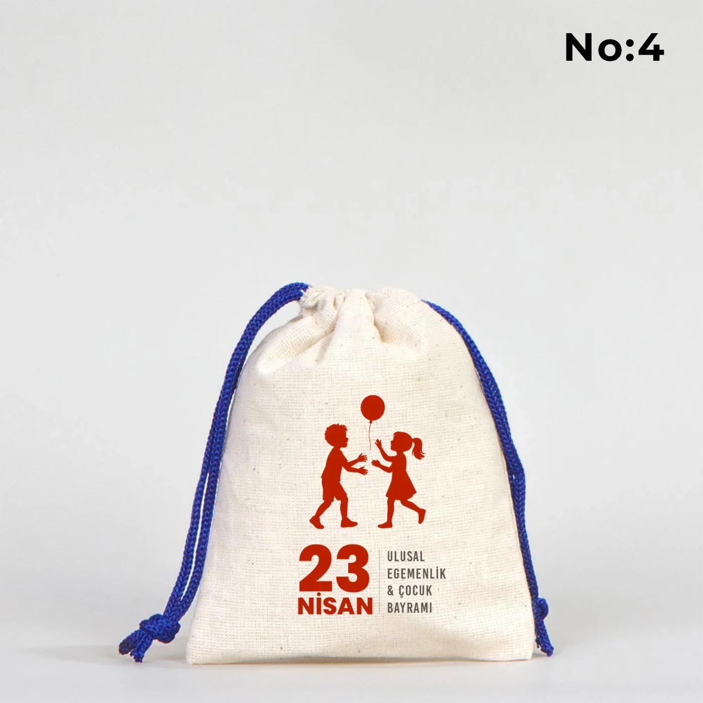 10x13 Saks Mavi İpli Bez Kese – 23 Nisan Hediyesi - kullanım örneği