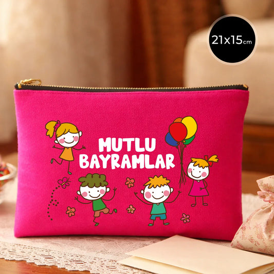 21x15 cm Fuşya Star Clutch - Bayram Harçlık Cüzdanı