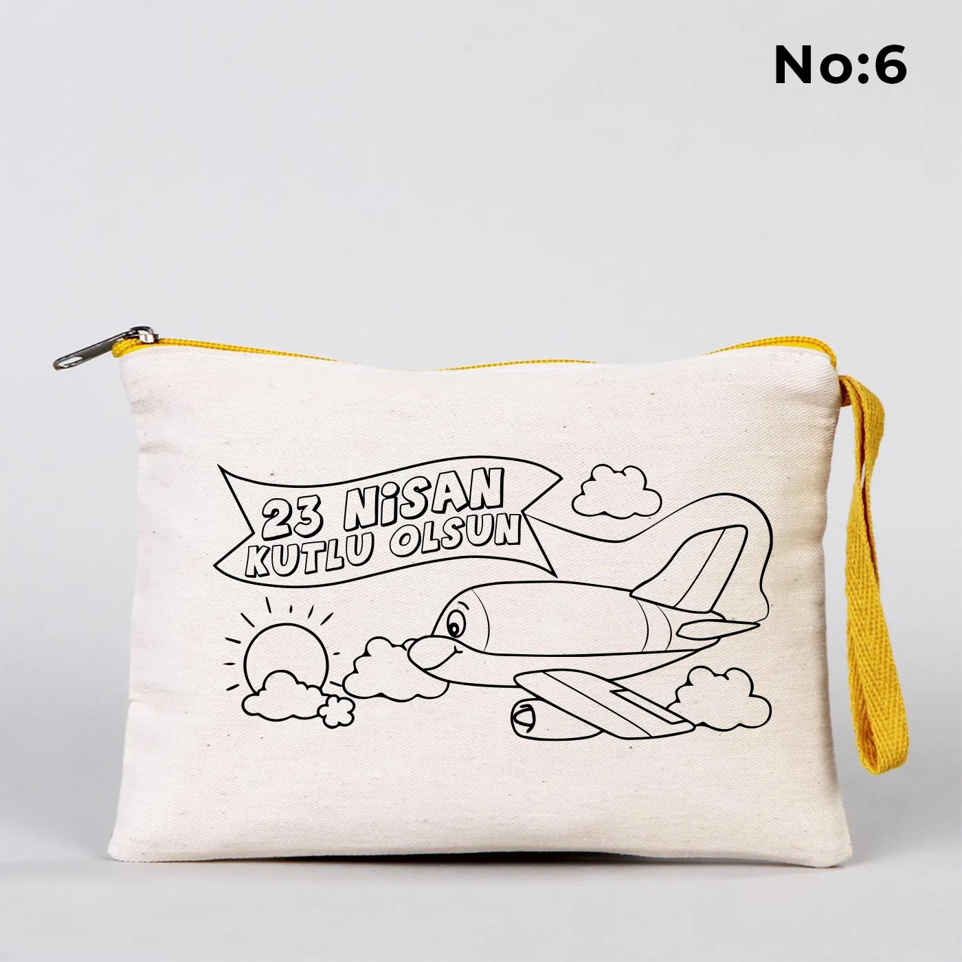 Boyanabilir 21x15 cm Sarı Fermuarlı - 23 Nisan Hediyesi - görsel 6